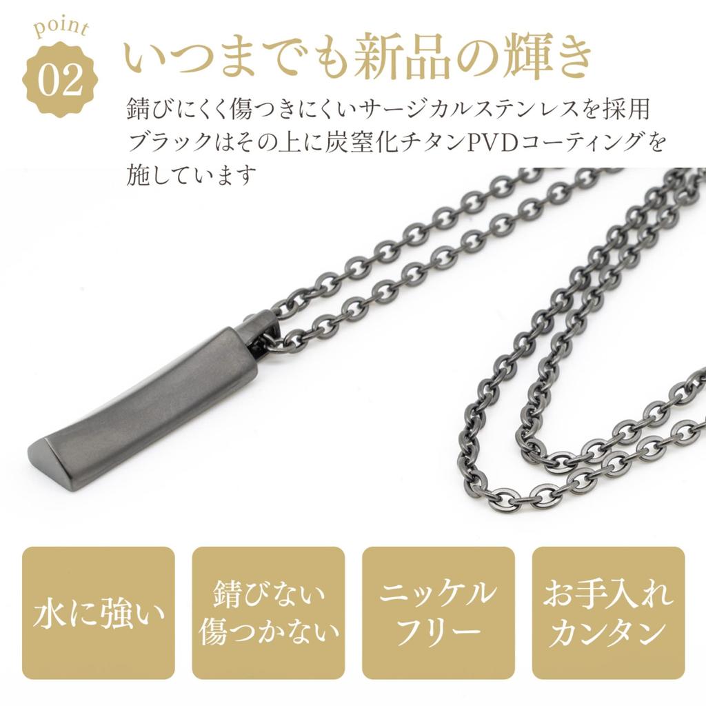 Necklace for Popular Pendant Surgical Stainless Steel [Napist] Men, Accessory, Hypoallergenic, Stick, (Matte Black)