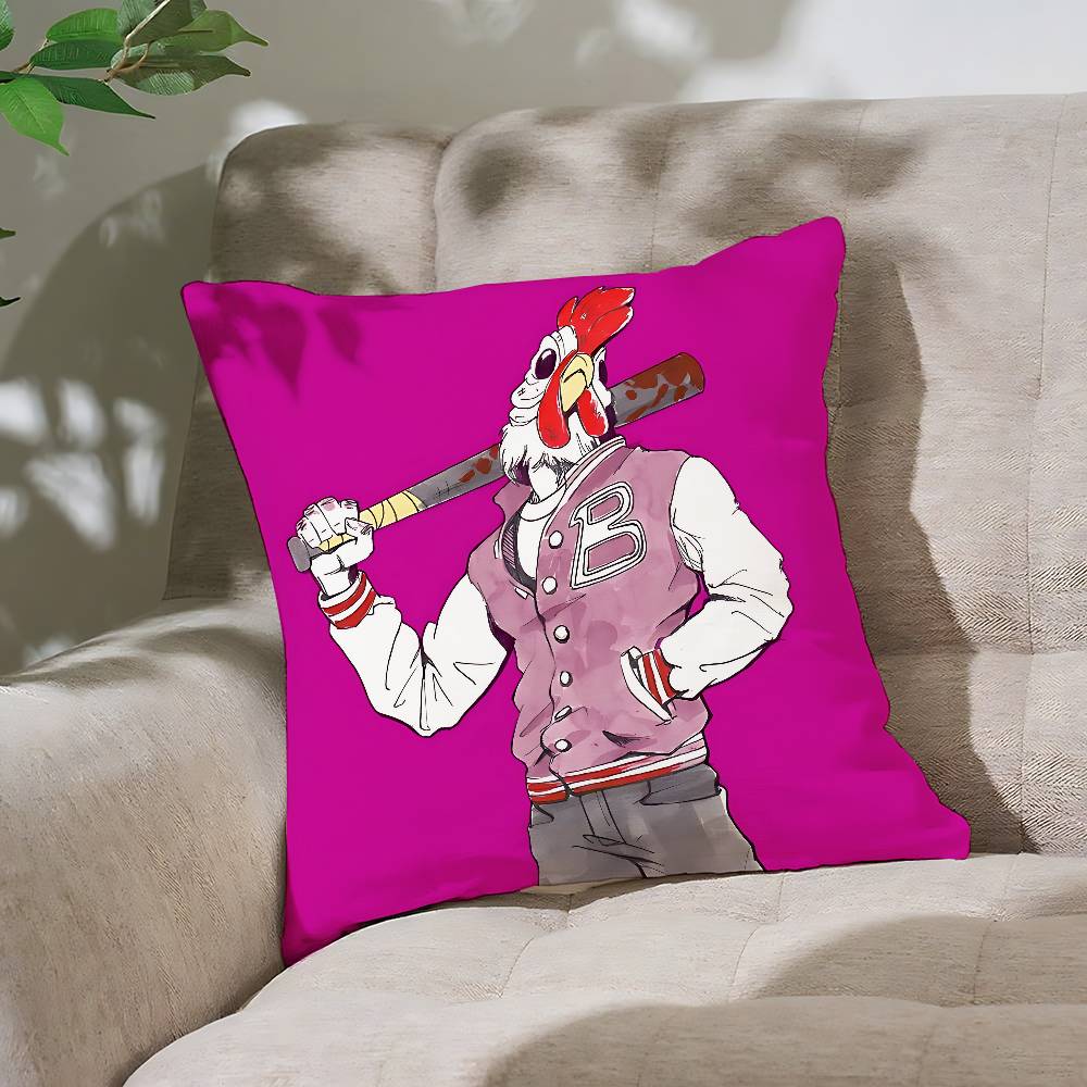 

H-Hotline M-Miami Game Pillow Case Cushion Cover Soft Cute Throw Pillow Case For Car Sofa Pillowcase Polyester With Zipper 16x16Inch