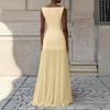 Women's Pleated Dress Elegant Sleeveless Long Dresses