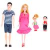 5 Pieces People Family Dolls Early Educational Gifts Accessories with Dad Pregnant Mom Boys Girls Bicycle Scooter