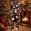 Women's Christmas Print Two Piece Set Long Sleeve Top with Pants Casual Outfit