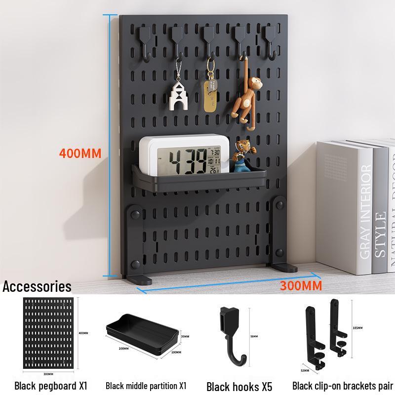 Pegboard Desktop Vertical Storage Rack - No-Punch Student & Office Shelf