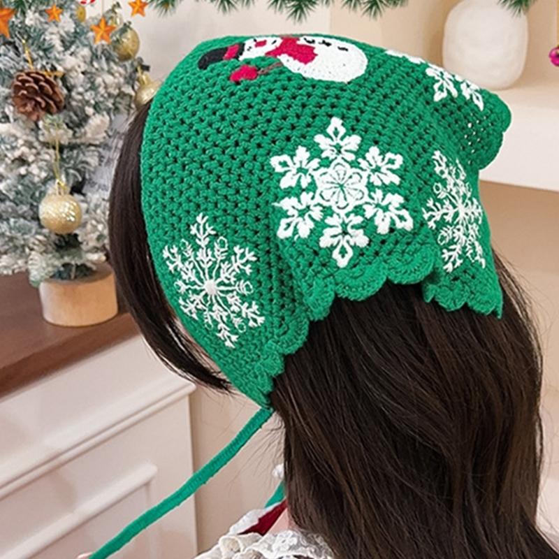 Hair Scarf Knitted for Christmas Creative Snowflake Headband Birthday Gift