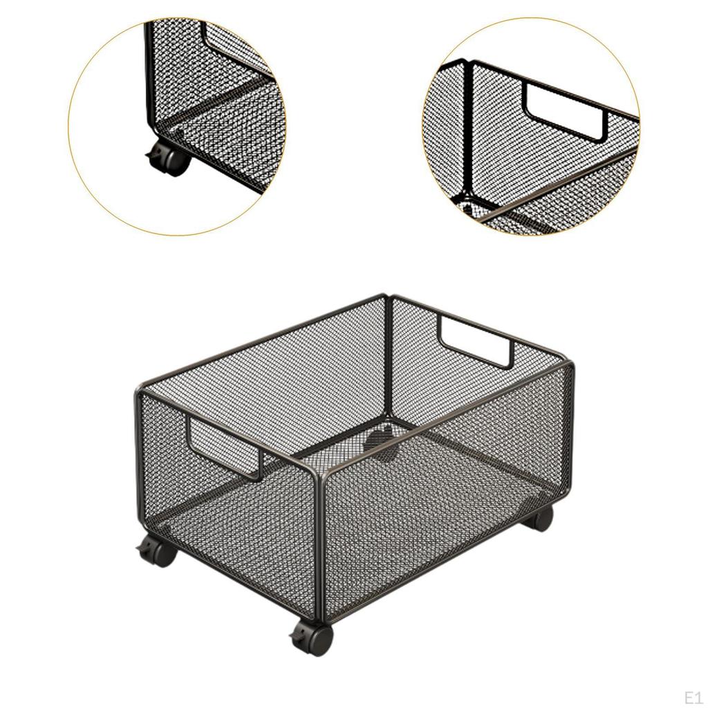 Carrello a Rotelle in Ferro/Unità di Stoccaggio Sotto Tavolo/Organizzatore per Ufficio/Carrello per Libri con Uso Flessibile e Ampio