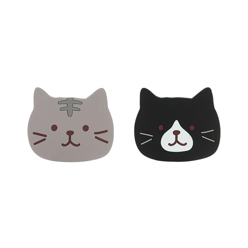 2Pcs Cute Cat Coaster Coffee Glasses Cup Mat Pad Kawaii Drink Coaster Set Heat Insulation Mug Coaster Kitchen Placemat for Table