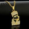 Hip Hop Herren Strass Cartoon Simpson Anhänger Halskette Verdrehte Kette Schmuck Geschenk
