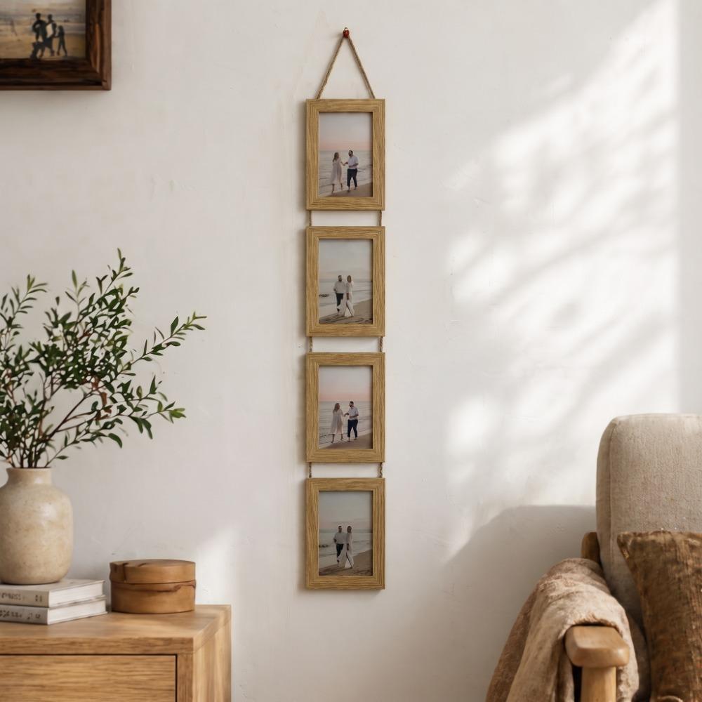 Linked Photo Holder Wall Art Picture Frame 6-Inch Vertical Photo Wall Bedroom