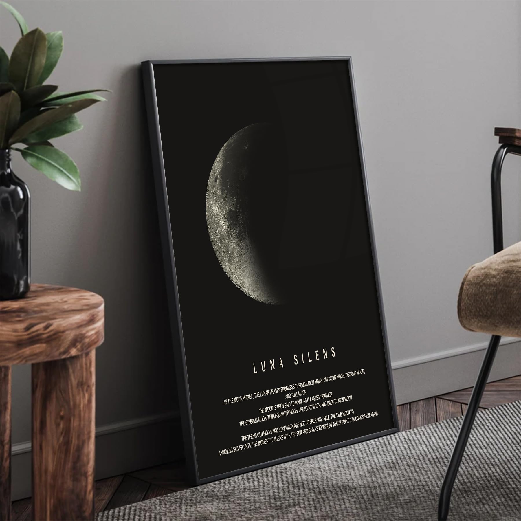 

Стильный полумесяц полнолуние искусство ночное небо интерьер ночной пейзаж интерьерное искусство стена стена стена кафе скандинавский стиль постер, панель, фото. Живопись,