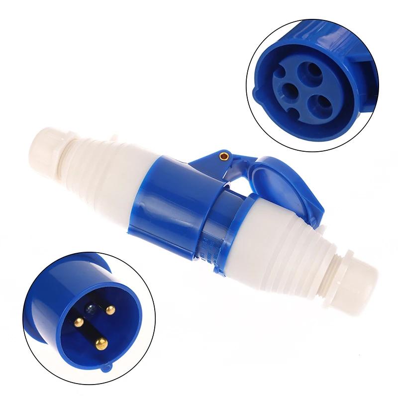 3PIN Mains Hook Up Site Socket Adapter 240v 16A Caravan Motorhome Car Connection Plug Adapter Main Plug Hook Up Site Adapter