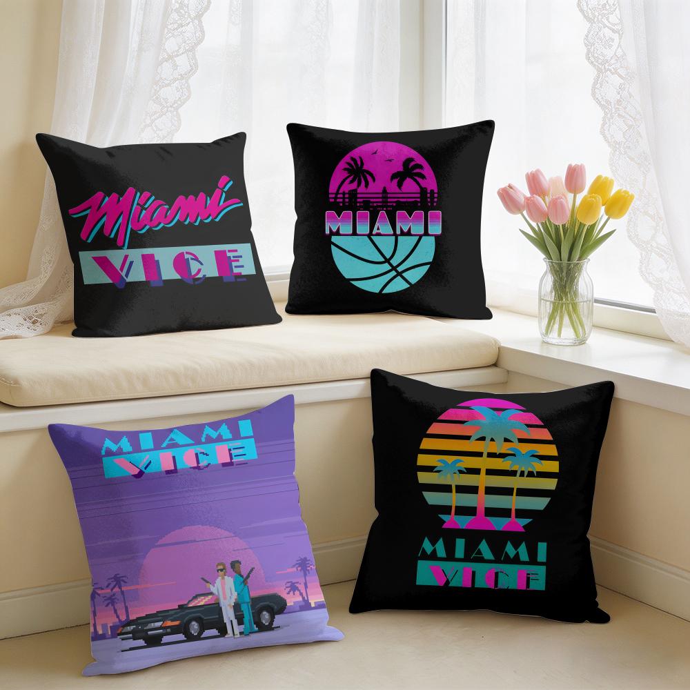 MMiami Vice Movie Cool Cushion Cover Square Short Plush Pillow Case Living Room Sofa Home Decor Funda X
