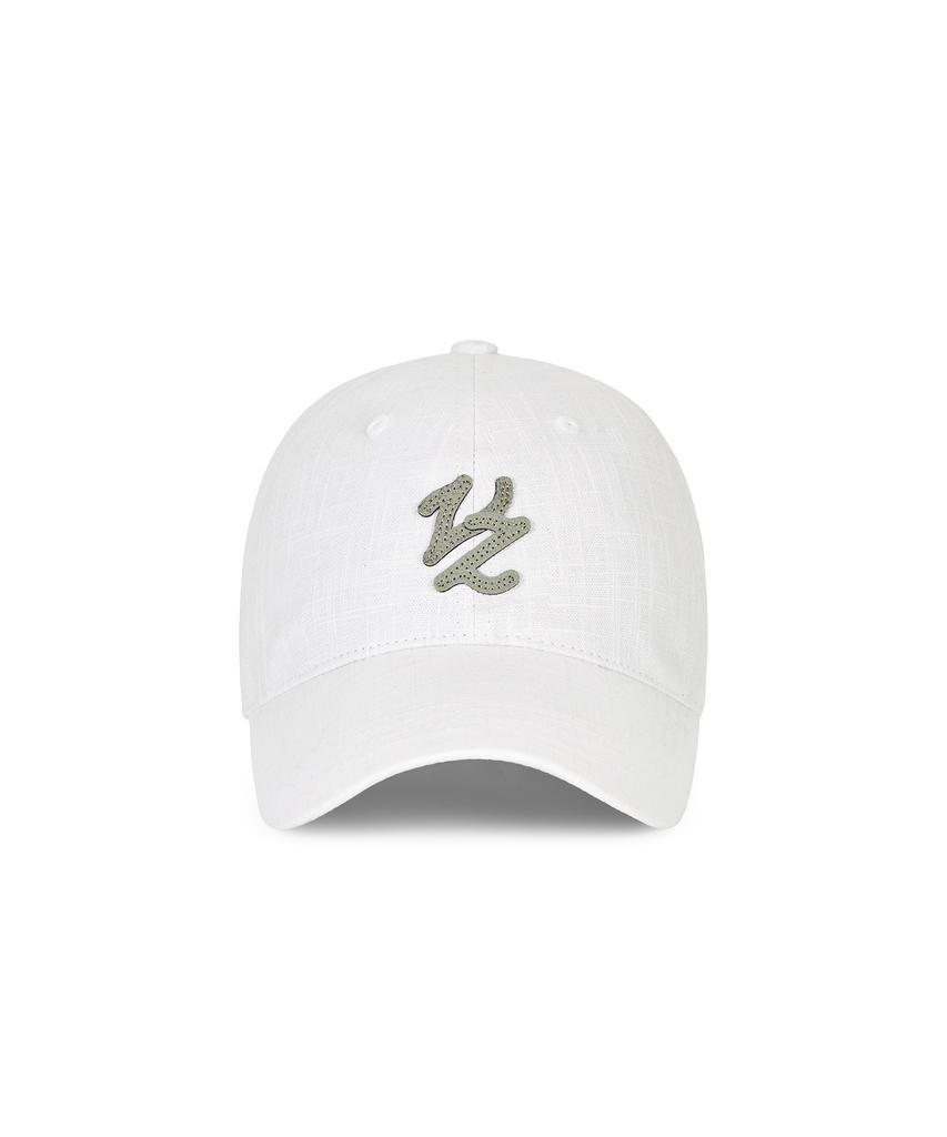 Bajal Flow Vz Leather Patch Ball Cap White