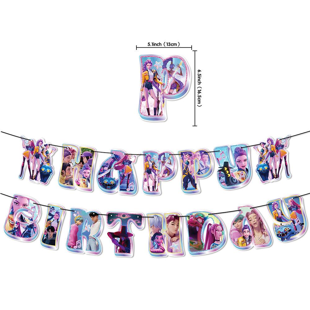 Set Tacâmuri de Petrecere de Unică Folosință Kpop De Hunter Tragere de Steag Petrecere de Ziua de Naștere Coreean Kpop Petrecere Anime Celebrare Consumabile Picnic Deco