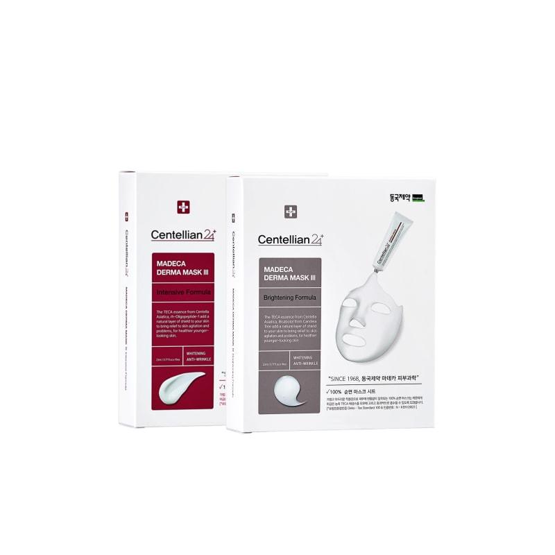 Derma Mask 3 Intensive Formula 1 box (Nutrient Intensive) + Brightening Formula (Whitening Intensive) 1 box (20 sheets total)