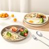3 Compartment Plastic Divided Dinner Plate For Kids Students Reusable Round Fruit Salad Plate Dishes Microwave&Dishwasher Safe