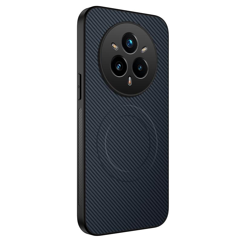 Magnetisme Etui For Realme 14 Pro Plus Etui Karbonfiber Lær Matt Tekstur Magsafe Bakdeksel For Realme 14 Pro+ Skall Funda