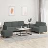 Vidaxl 3-Piece Lounge Set, Fabric Upholstered, Dark Grey