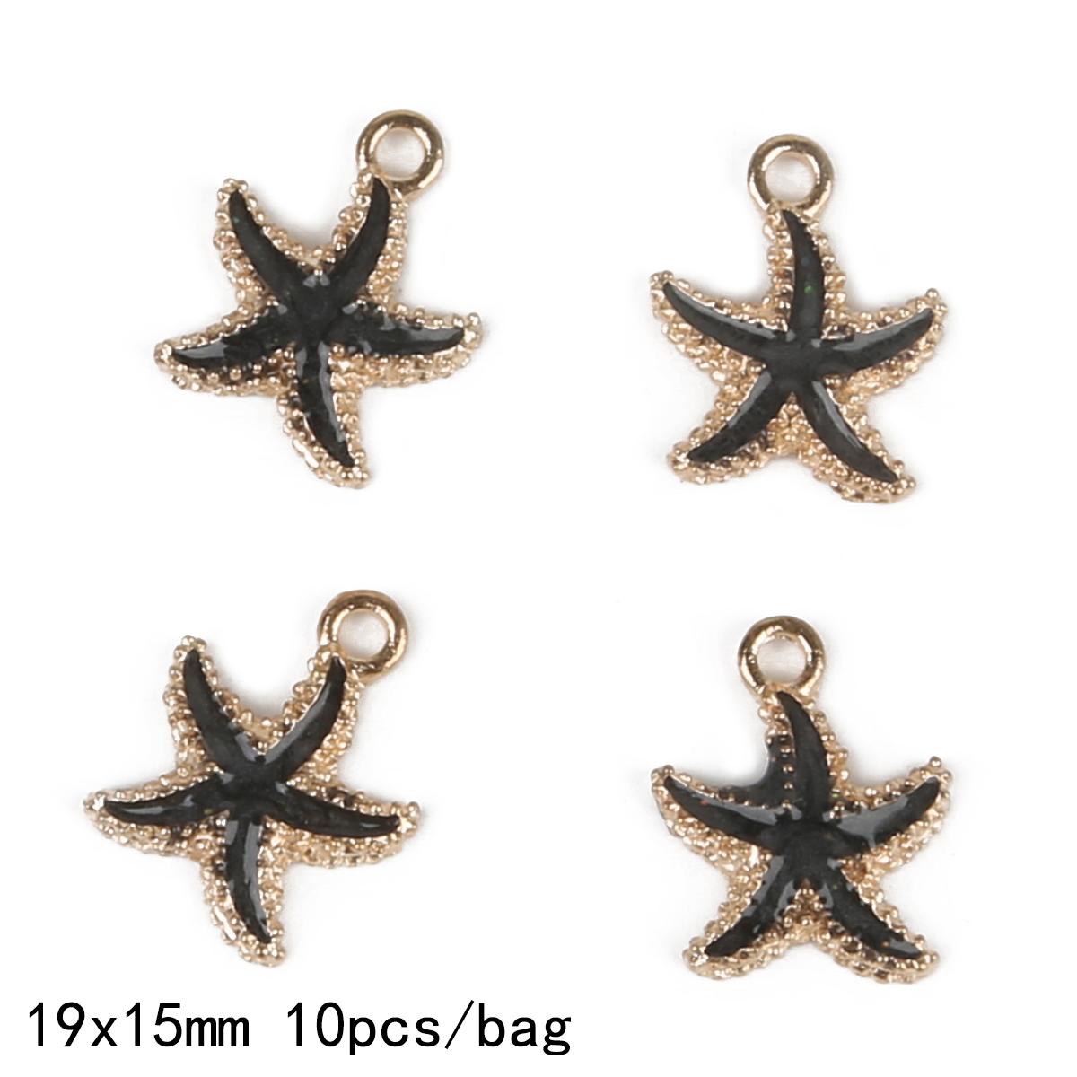 

10 шт. 15*19 мм морская звезда жемчужный блеск капли масляного сплава подвески для изготовления ювелирных изделий DIY ожерелье браслет серьги 15*19mm 10pcs
