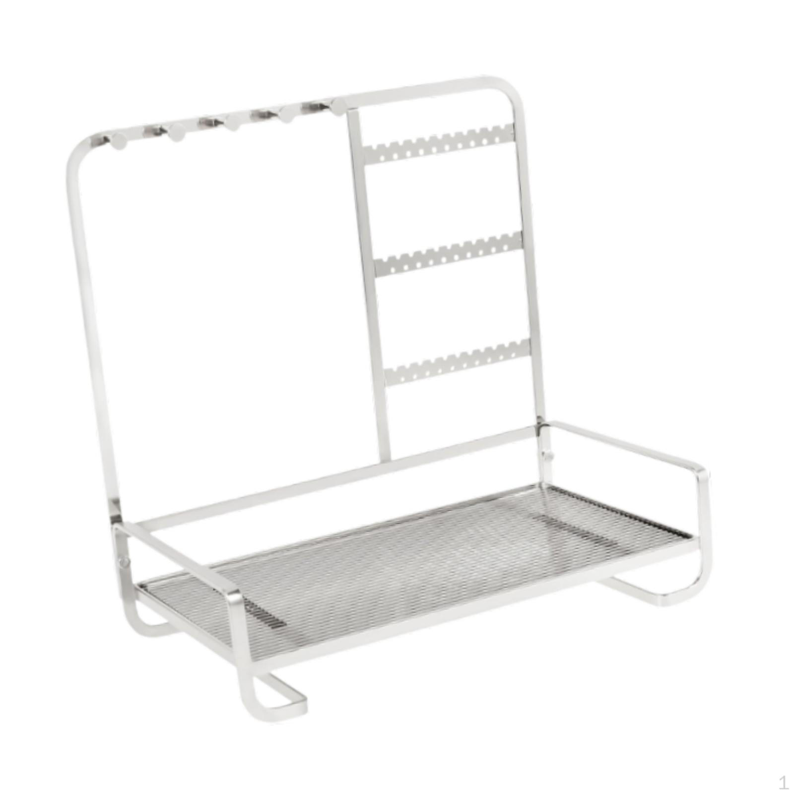 

Подставка-вешалка для ювелирных изделий, настольный держатель с подносом для сережек серебряный