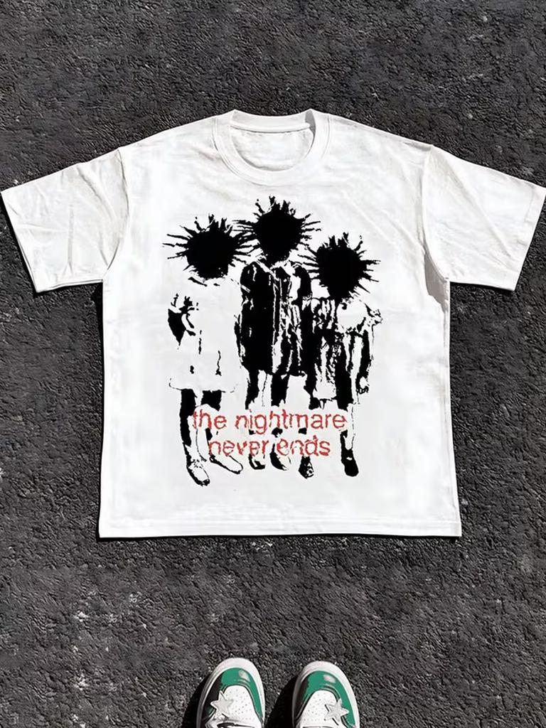 New ArrivalGraffiti Face TShirtY2k Style Loose Fit Crew Neck DesignCasual And FashionableSuitable For Both Unisex And Unisex
