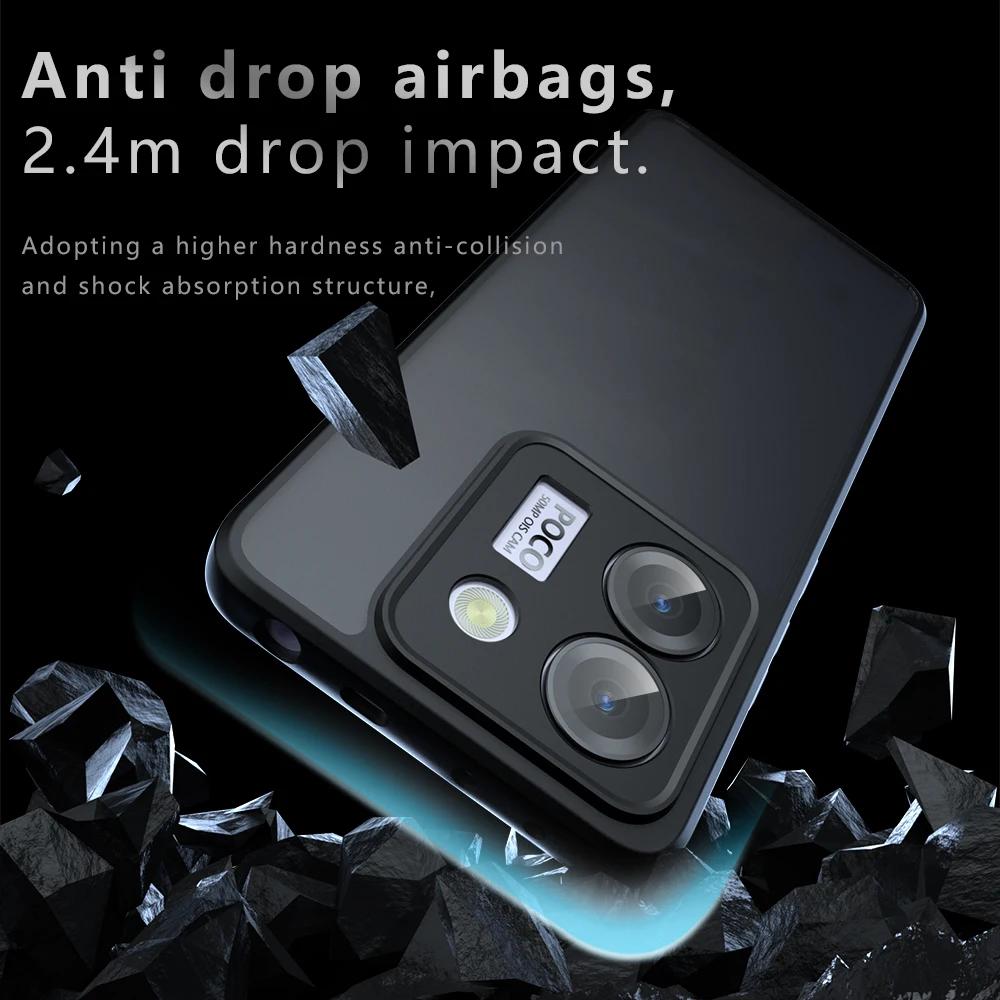 Airbag Super Protection Soft TPU+PC Clear Matte Back Cover For Xiaomi Poco M7 Pro PocoM7Pro 5G Phone Case
