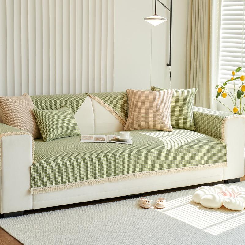 Sofa Cushion Four Seasons Universal Non-Slip Fabric Linen Coarse Cloth Modern Simple Cover Cover Backrest Cover Towel Cushion
