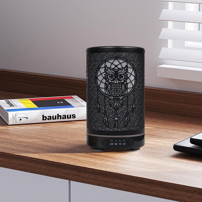 100ML Owl Essential Oil Diffuser Ultrasonic  Humidifier with LED Lights Auto Shut-Off 1H/2H Timer Scent for Home Office Yoga