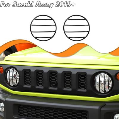 Car Front Headlight  Decoration Lamp Shade Cover For Suzuki Jimny 2019 -2023 Metal  Car Accessories