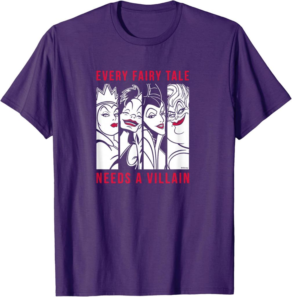 Fashion Casual Disney Villains - Every Fairy Tale Needs A Villain T-Shirt S-4XL