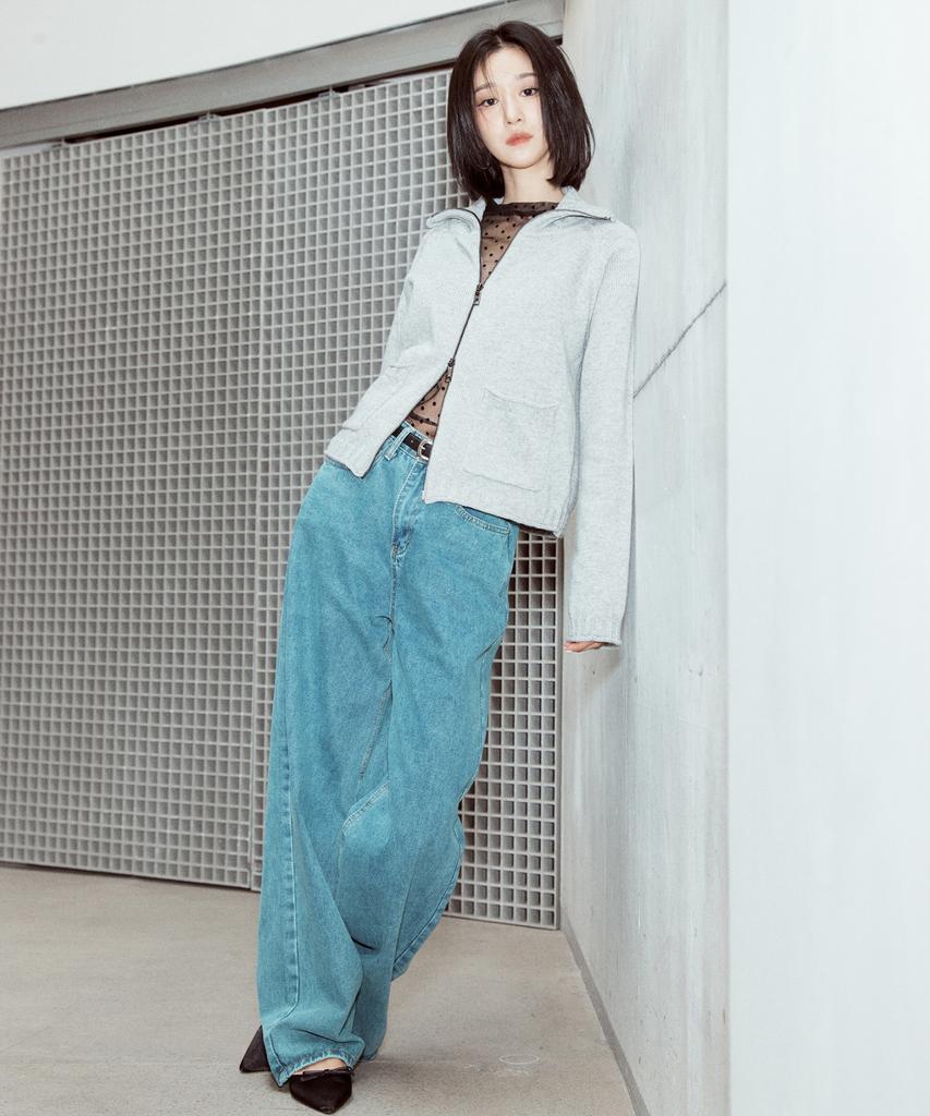 Nigaennikol Vintage Washed Straight Denim Pants_Vintage Blue