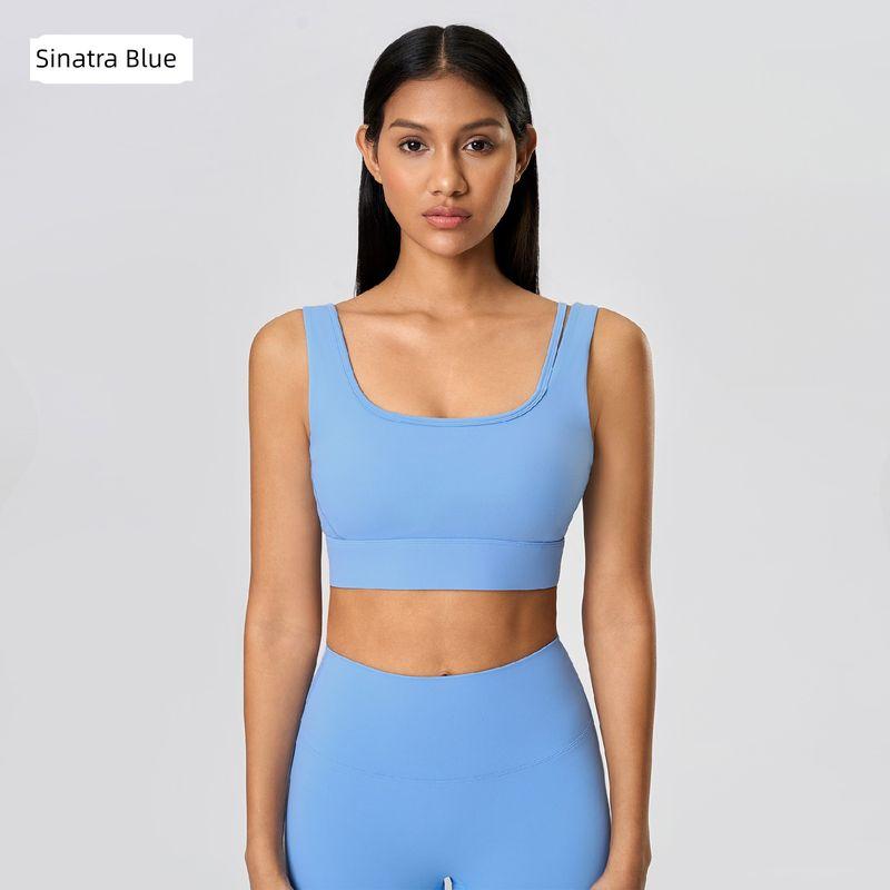 

Lu Same Sports Bra Female New Arrival Semi-Fixed Cup Adjustable Shockproof Push-up Cut Out Beauty Back Exercise Underwear