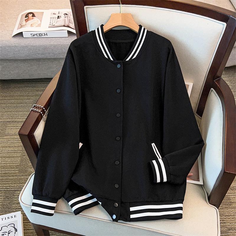 

Женский Бейсбольный Худи-Кардиган Большого Размера, Обхват Груди 150/170 см, Модная Куртка для 200/300 Цзинь 3XL чёрный