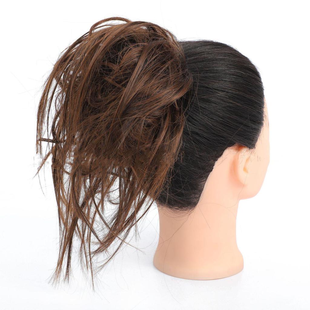 Syntetisk Chignon rotete Scrunchies Elastisk bånd hårbolle Rett oppsatt hårpynt Høy temperatur fiber Naturlig falskt hår