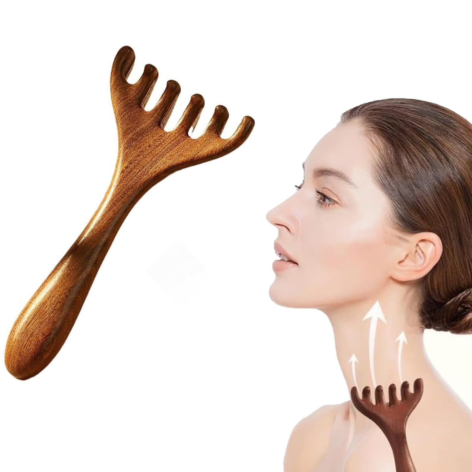 Mirhua Hair Scalp Sandalwood Hair Meridian Made of Natural Scalp Acupressure Comb, Massager, Comb, Care, Massage, Multi-Function, Scalp, Face, Neck,