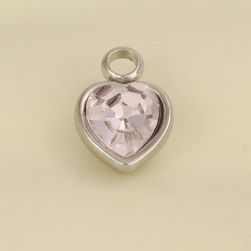 Elegant Girl Pendant Rhinestone Love Stainless Steel Pendants For Jewelry Making Supplies Heart Charm Pendant Handmade Bracelets