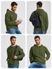 KEFITEVD Sweatshirt à Capuche Lourd pour l'Automne et le Temps Froid Taille Militaire 2XL à Capuche en Polaire pour Homme, Hiver, Trekking, à Porter, Vert,