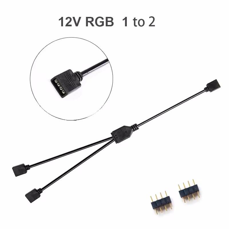 ARGB SYNC Splitter 1V 1 Pin 11V 1 Pin 1 to 1/1/1/1 11CM Mainboard ARGB Extension Cable with Protective Cap for Computer Chassis