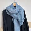 Fashionable Versatile Linen Scarf Thin Elegant Lace Scarf Breathable Sun Protection Silk Scarf Summer Spring Autumn for Women