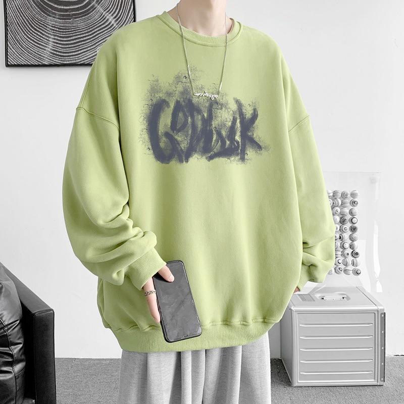 Sweater Men's Spring and Autumn Round Neck Pullover Large Size Men's Loose Men's Jacket Sports Long-sleeved Bottoming Shirt Men's Top