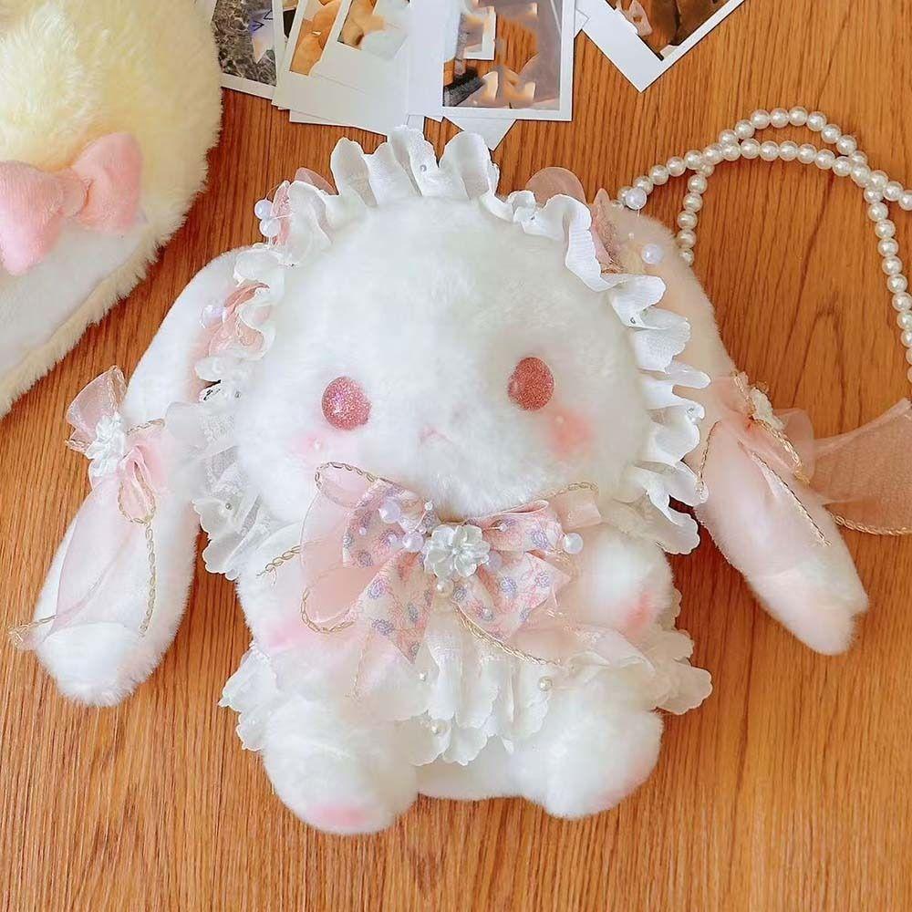 Cute Bunny Bag Princess Sweet Crossbody Bags Lolita Long-eared Rabbit Purse