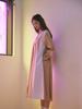 THE STUDIO K Striped Color Block Shirred Dress_Beige