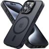 Black Matte Case for iPhone 16 Pro Max 15 Plus 14 13 Mini 12 11 Magsafe Mag Safe Magnetic Cover Phone Accessories