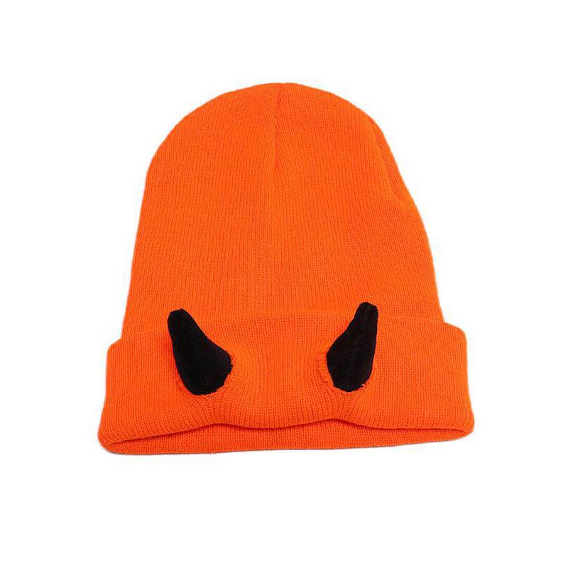 1PC Warm Stretchy Devil Playful Hat Cold-Resistant Beanie Winter-Ready Knitted Trendy Horn Soft-Knitted