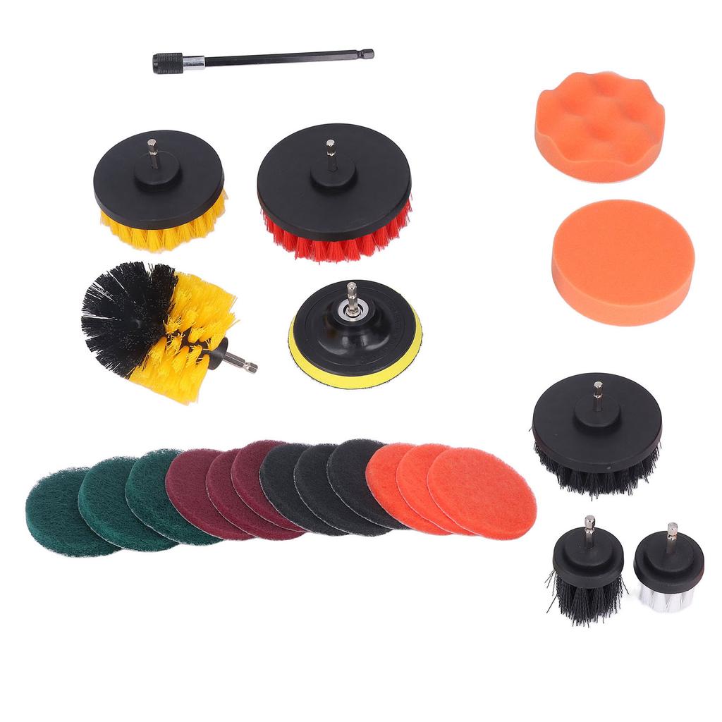 22pcs Drill Brush Attachments Set Multipurpose Power Scrubber Cleaning Kit for Bathroom Kitchen Car