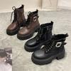 Single Boots Spring and Autumn New Women's Heightened Heel British Wind Locomotive Boots Short Boots Small Thick-soled Martin Boots