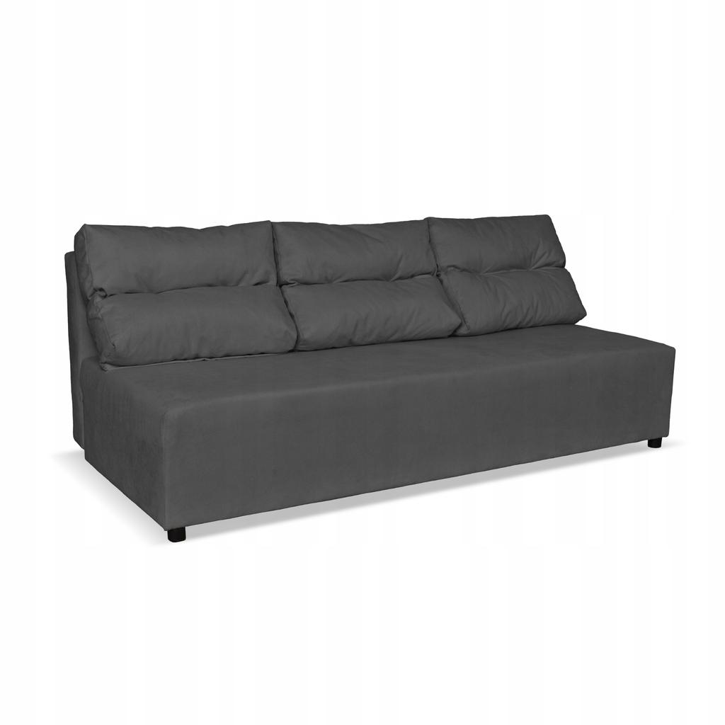 Kanapa sofa KIMO funkcja spania pojemnik Family Meble Hunter c. szary welur