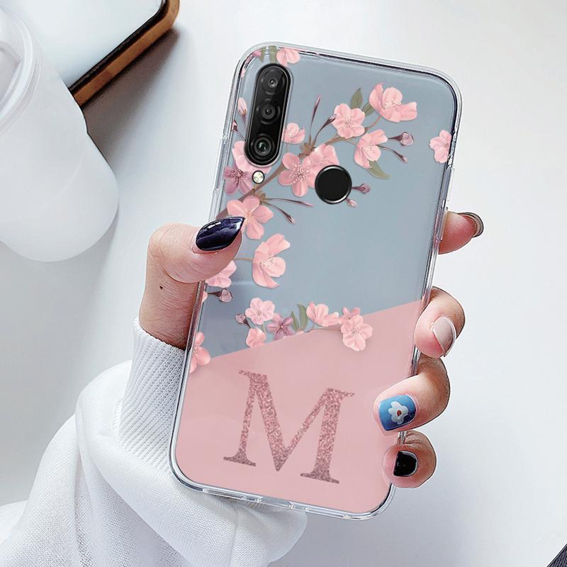 For Huawei P30 P30 Lite P30 Pro Case Soft Slim Luxury A-Z Letter Back Cover Funda Clear Bumper For Huawei P30 Transparent Shell