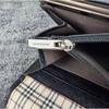 Used BURBERRY Coin purse Leather Bifold Long Wallet Nova Check Black