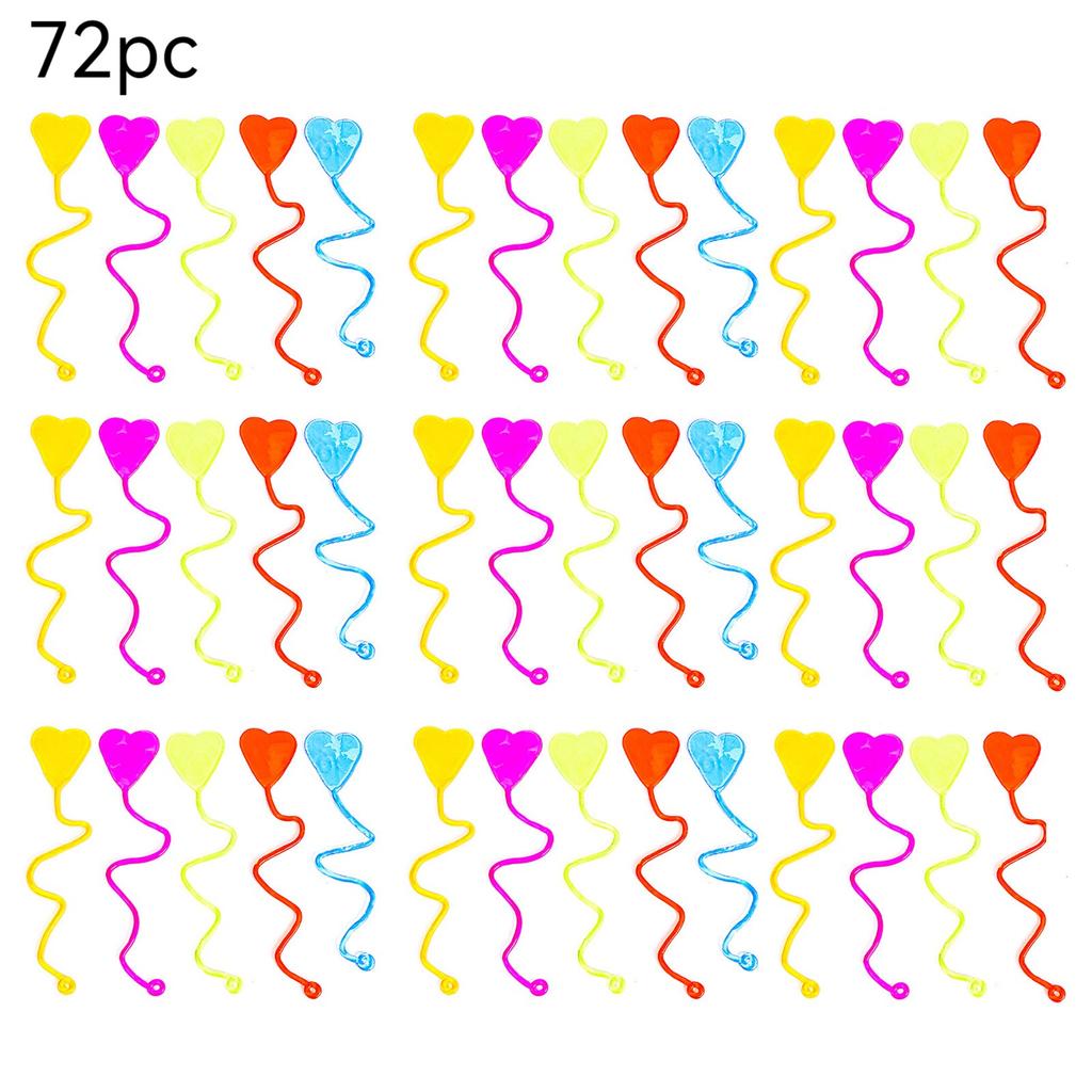 36 Pack  Sticky Hands Toys  Hearts Sticky Stretchy Toys