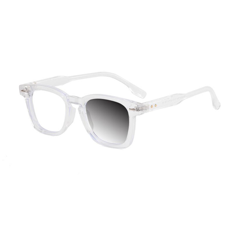 Premium Mode Design Retro Vierkant Mannen Prachtige Decoratie Brilmontuur Fotogrijs Anti Blauw Licht Heren Leesbril 0~+6 2