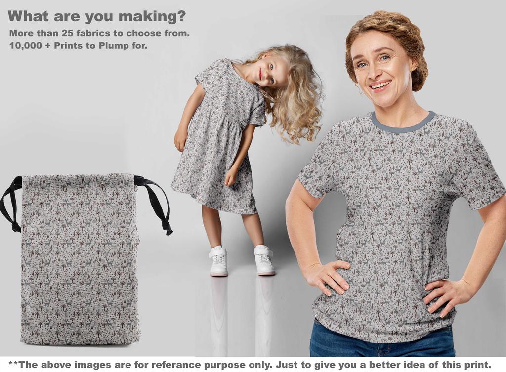 oneOone Cotton Flex Gray Fabric Animal  Diy Clothing Quilting Fabric Print Fabric By Yard 40 Inch